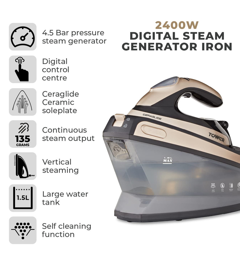 Tower Ceraglide Steam Generator Iron