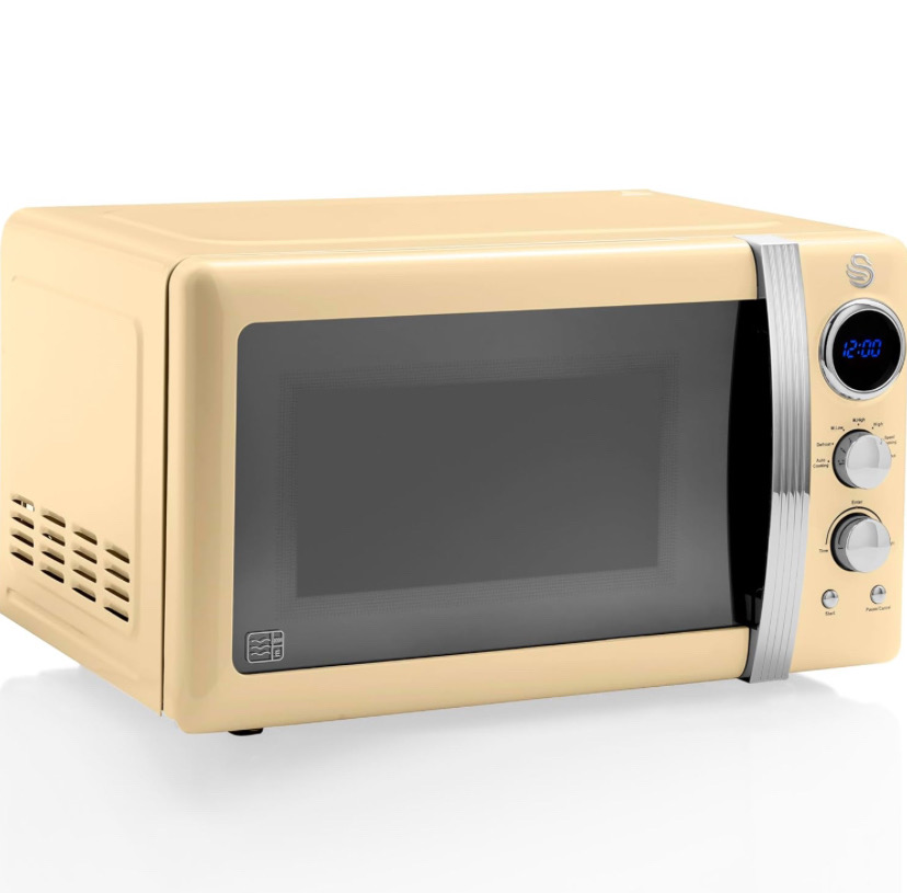 Swan Sm22030lcn Retro Led Digital 20l 800w Microwave - Cream