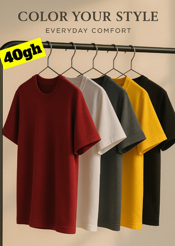 Classic Plain Unisex T-Shirt – Soft Cotton Feel