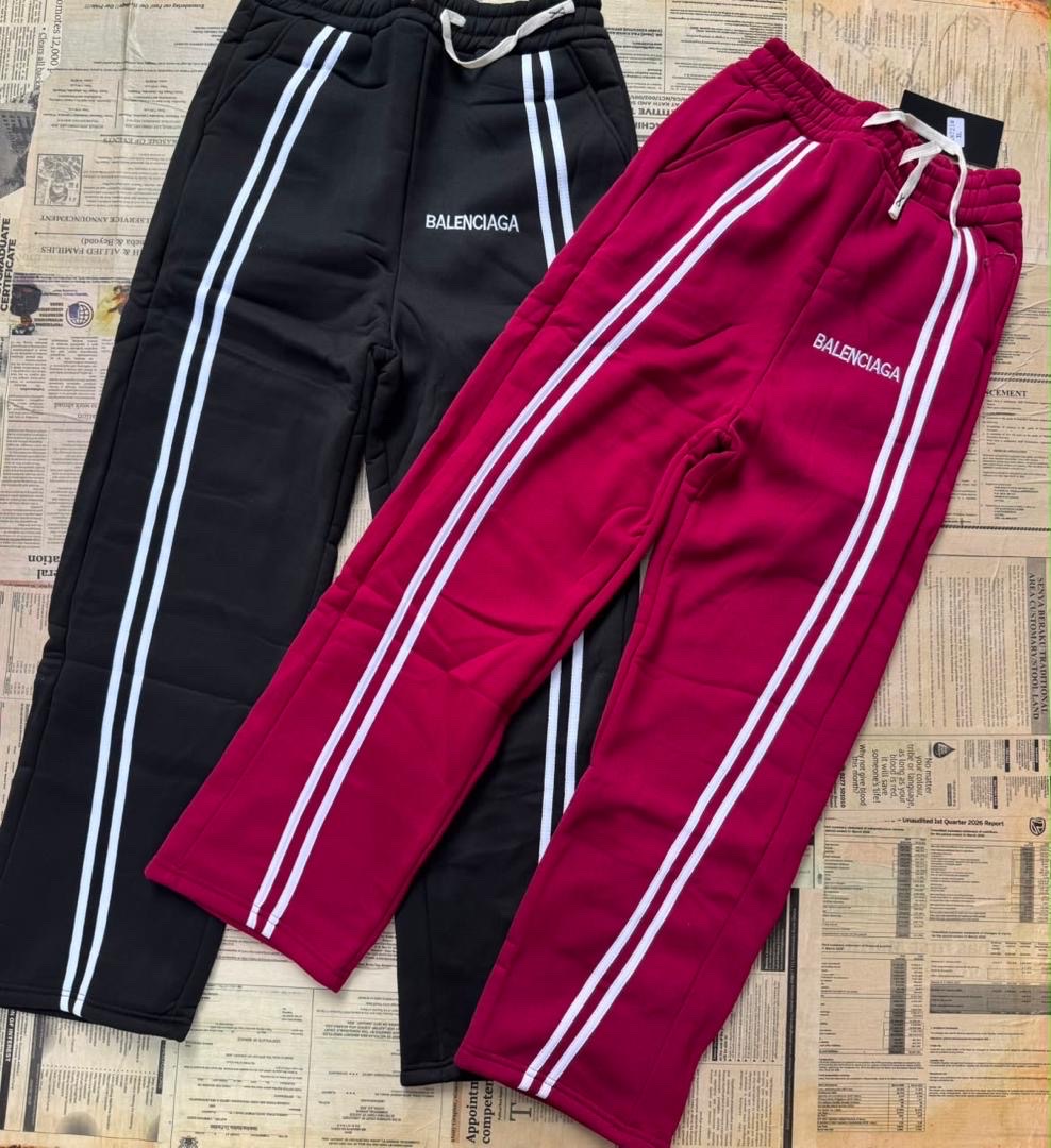Balenciaga Striped Sweatpants - Red &amp; Black Joggers