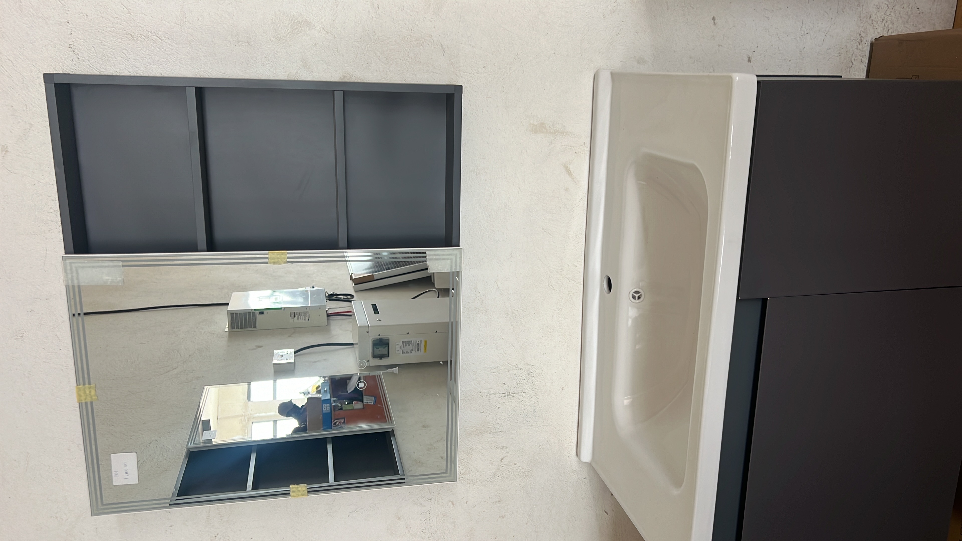 Deep-Grey cabinet basin complete 60cm