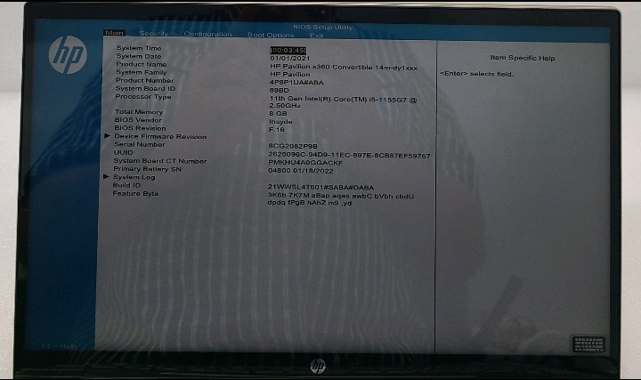 HP Pavilion x360 14m-dy1033dx Laptop Intel I5-1155G7 8GB RAM