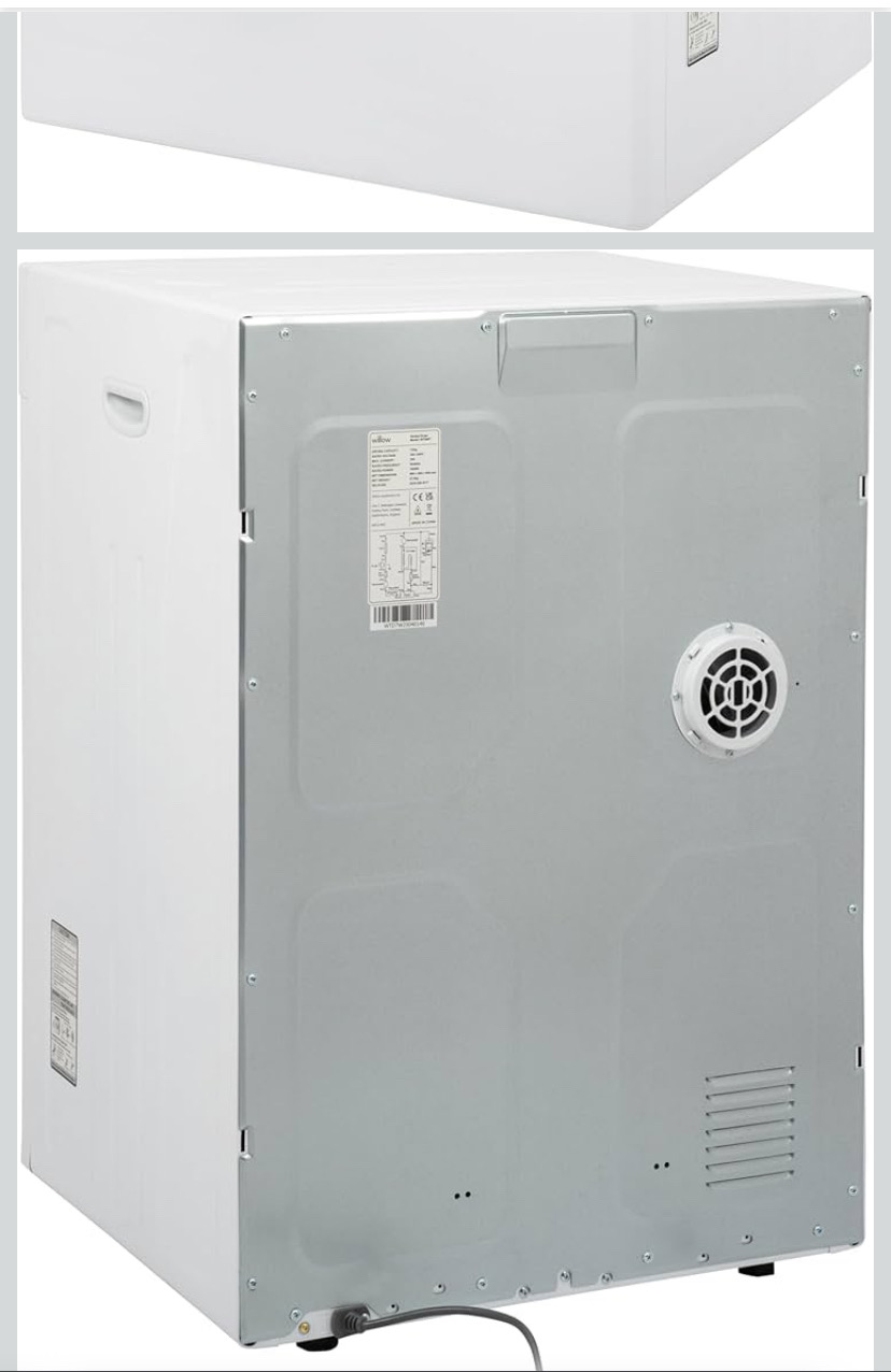 Willow Wtd7w 7kg Vented Dryer Front Loading With Child Lock