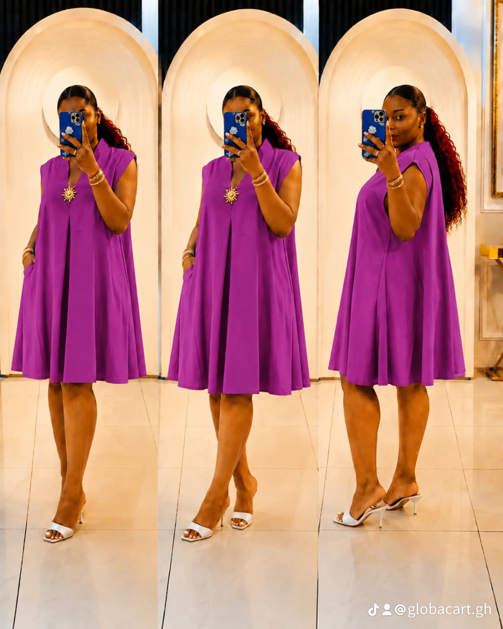 GraceFlow A-Line Midi Dress