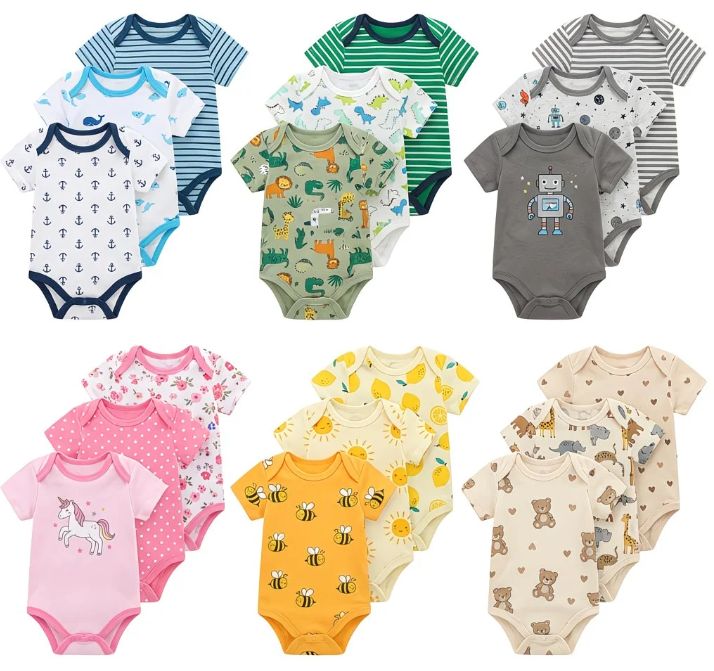 3pcs 0-12months bodysuit for babies