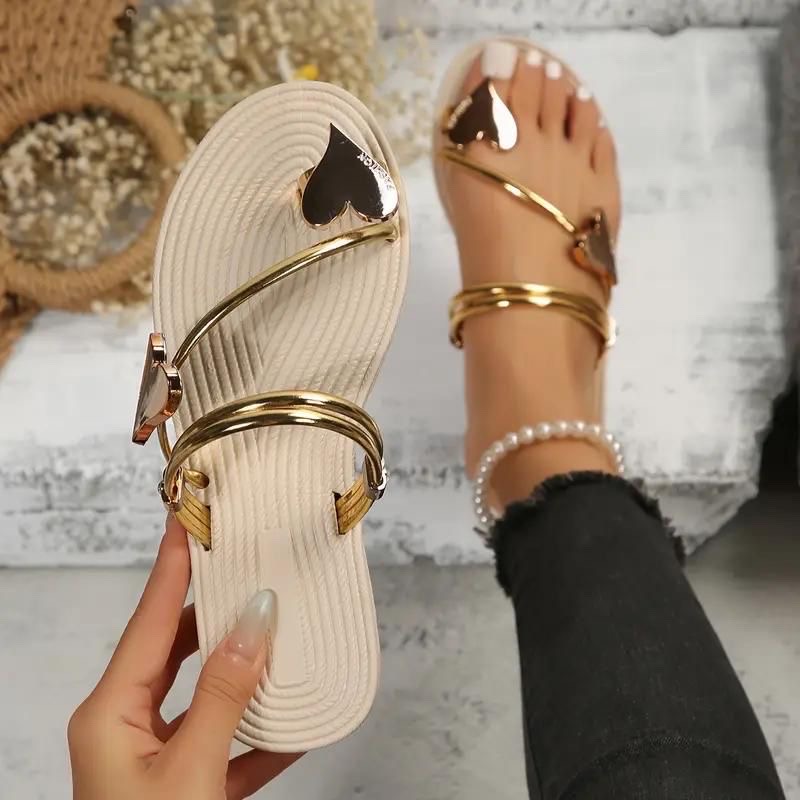 💖 Golden Heart Spiral Sandals – Elegance with Every Step! 👡
