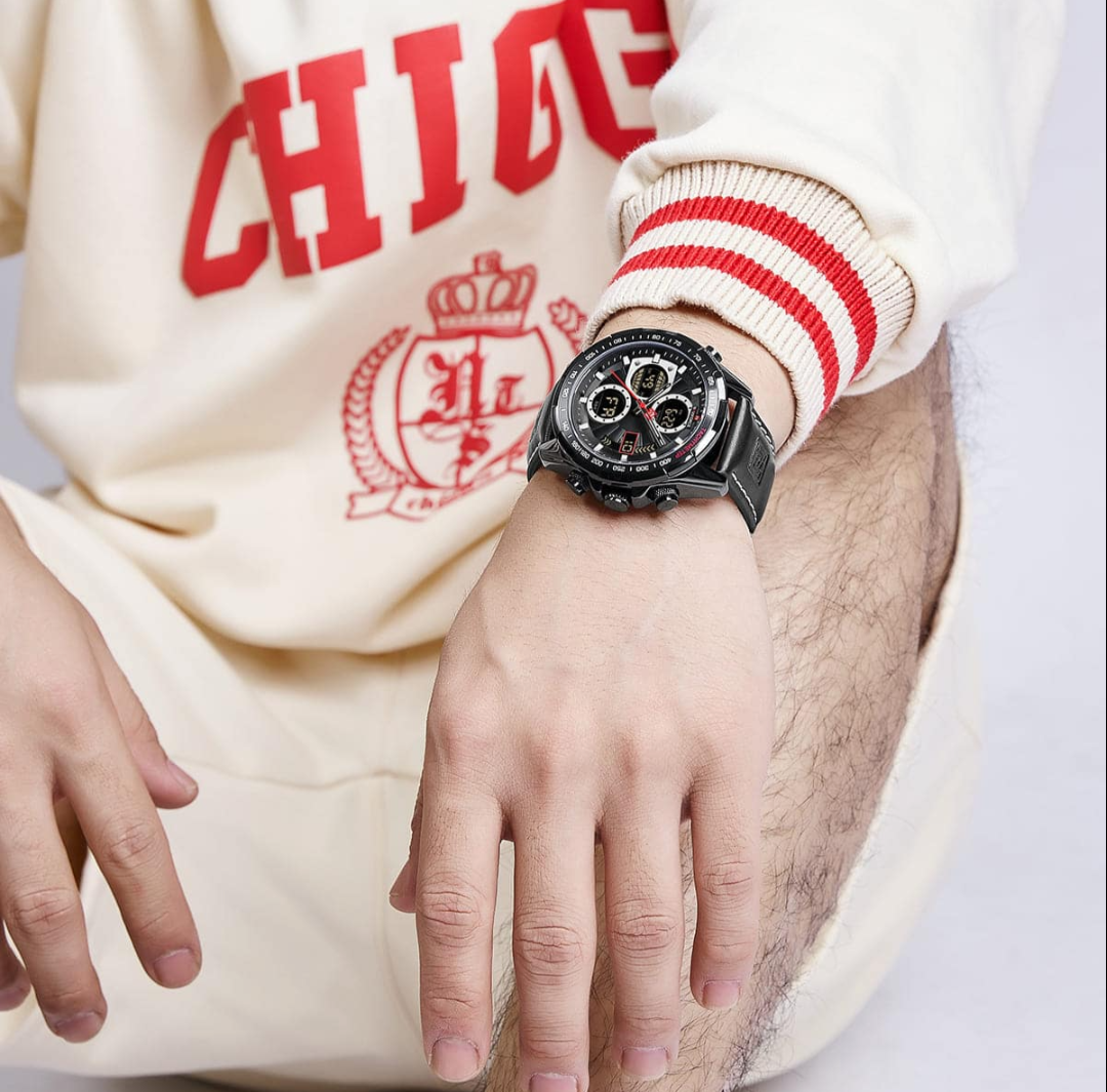 Naviforce Fashion Military Watch for Men Luxury Original Sports Chronograph Watch Waterproof Quartz Clock Digital Wrist Watch, Black. Brand: Naviforce | Similar products from Naviforce