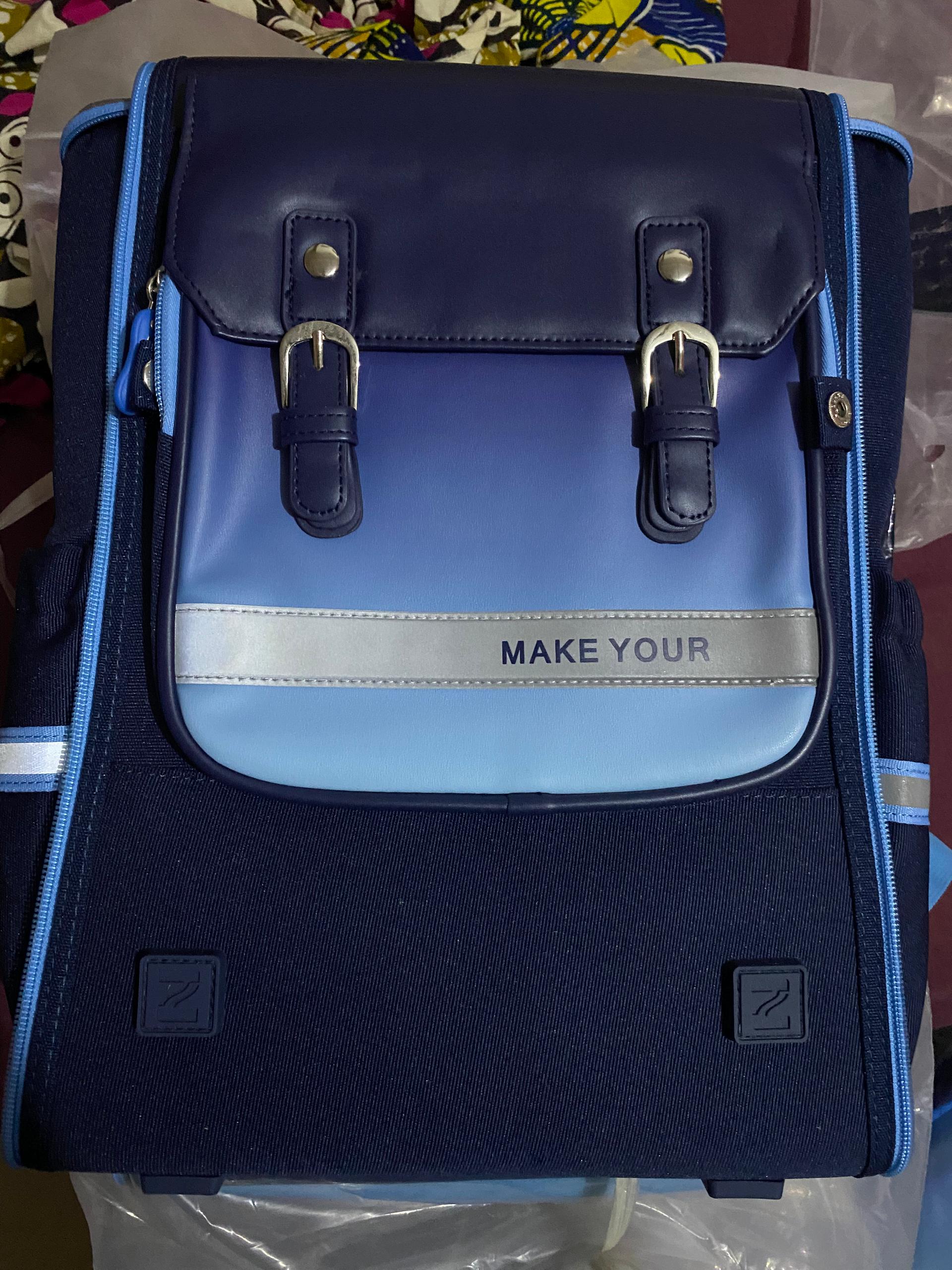 Kids Navy Blue Ombre Backpack with Buckles