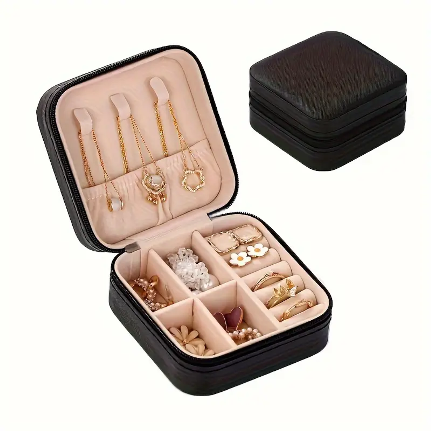 Portable Leather Box Jewlery Organizer