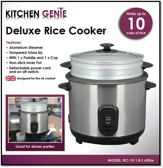 1.8litre Capacity kitchen genie rice cooker UK 🇬🇧