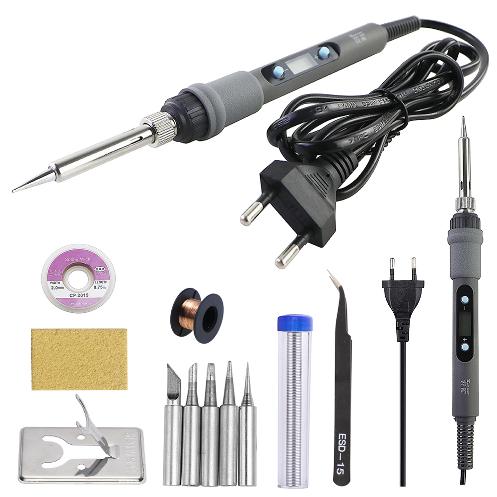 80W Digital Soldering Iron Kit - Temp Control &amp; ESD Tools