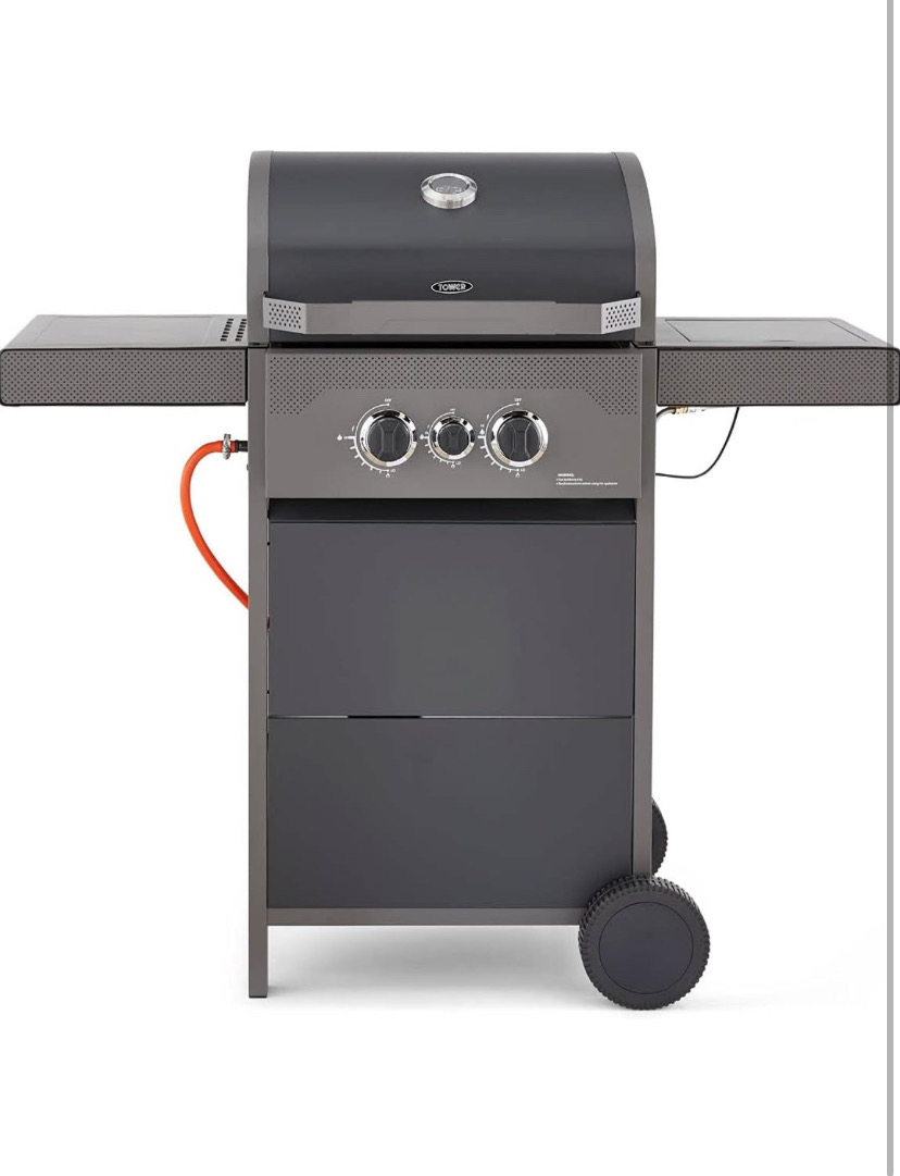 Tower T978500 Stealth 3 Burner 2+1 Gas Bbq, Including Side Burner,