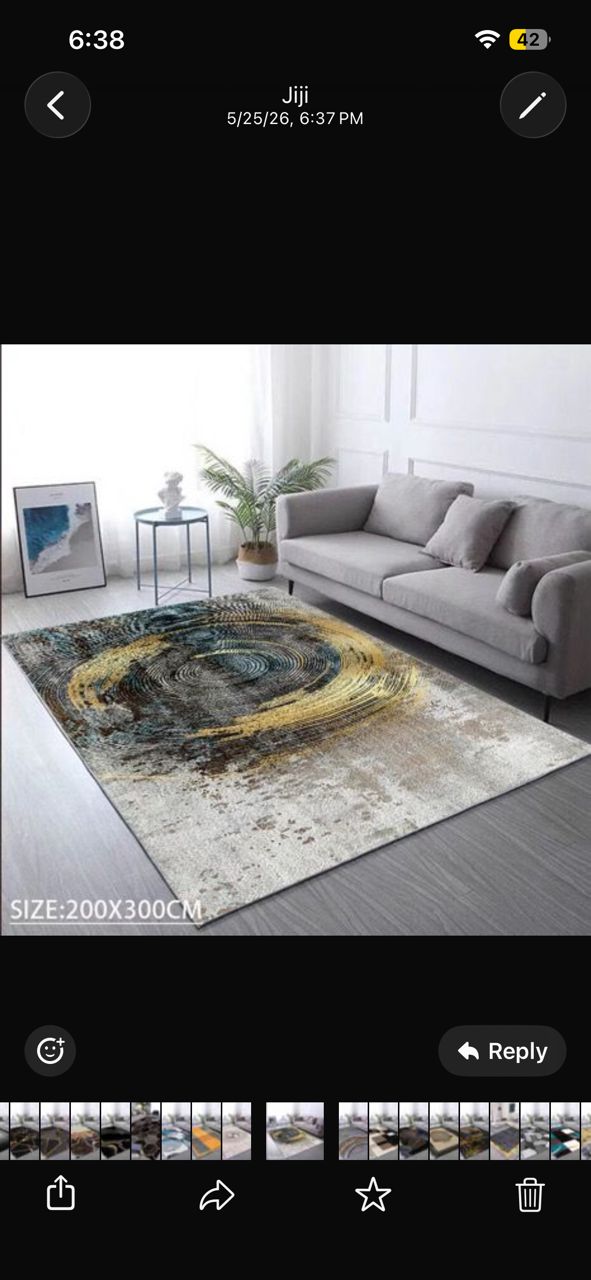 Modern Geometric Area Rug - Black, Blue &amp; White Gradient