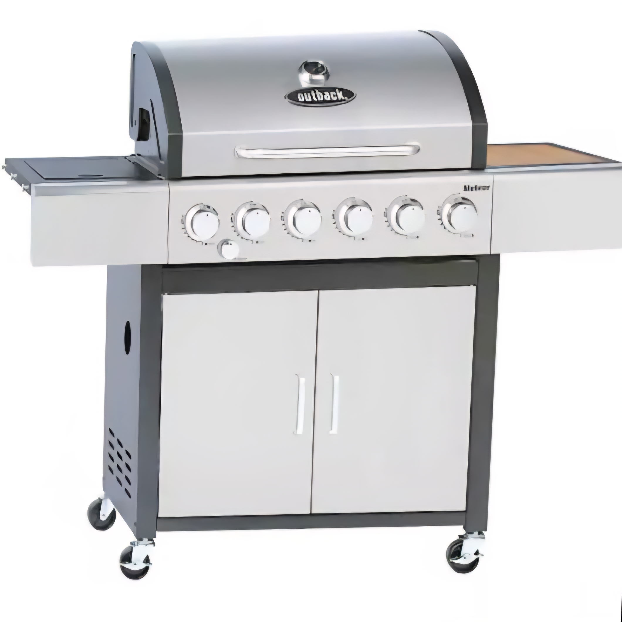 Outback Meteor 6-burner Hybrid Gas Charcoal Bbq With Multi-cook Plate