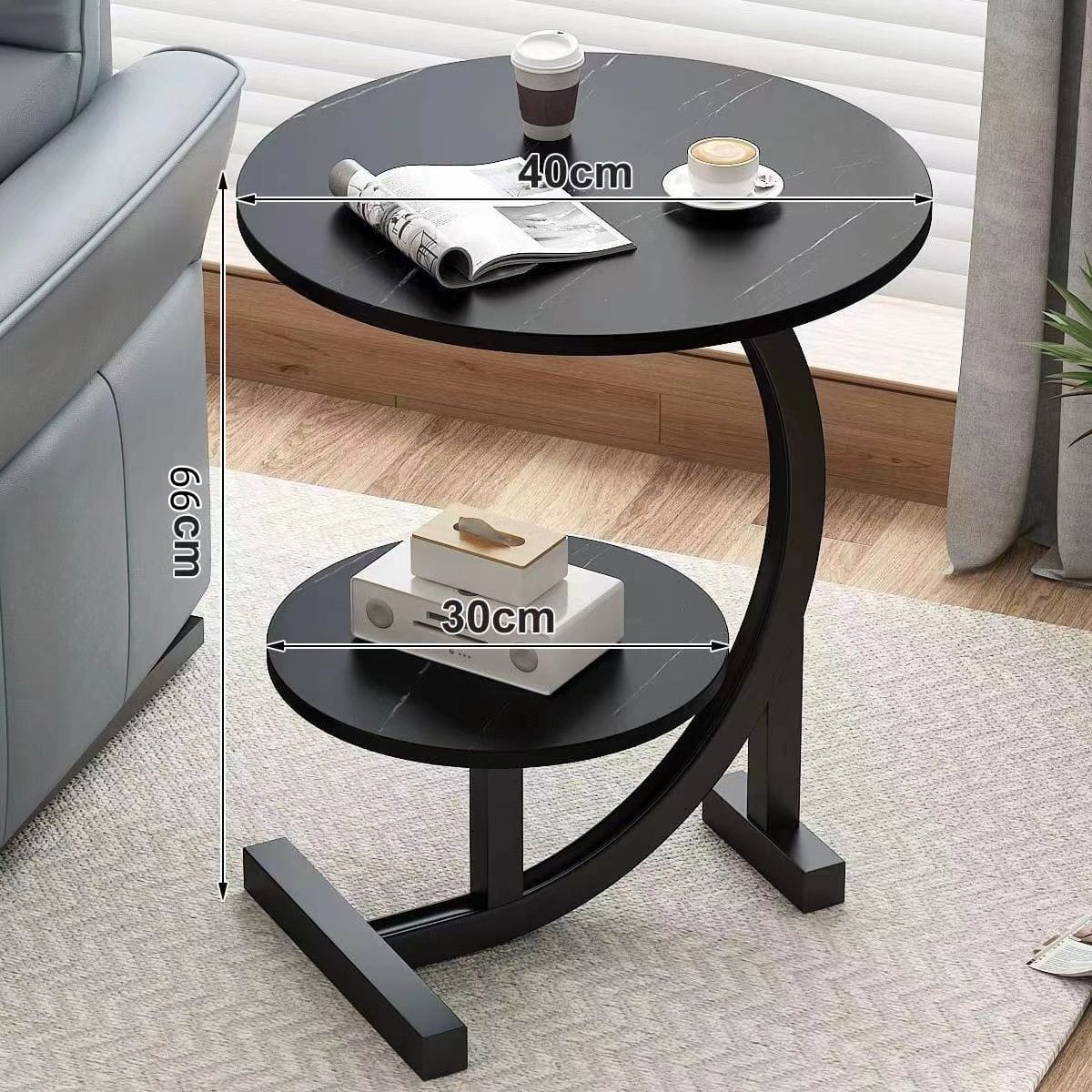 Chic Marble &amp; Metal 2-Tier Side Table | Modern Accent