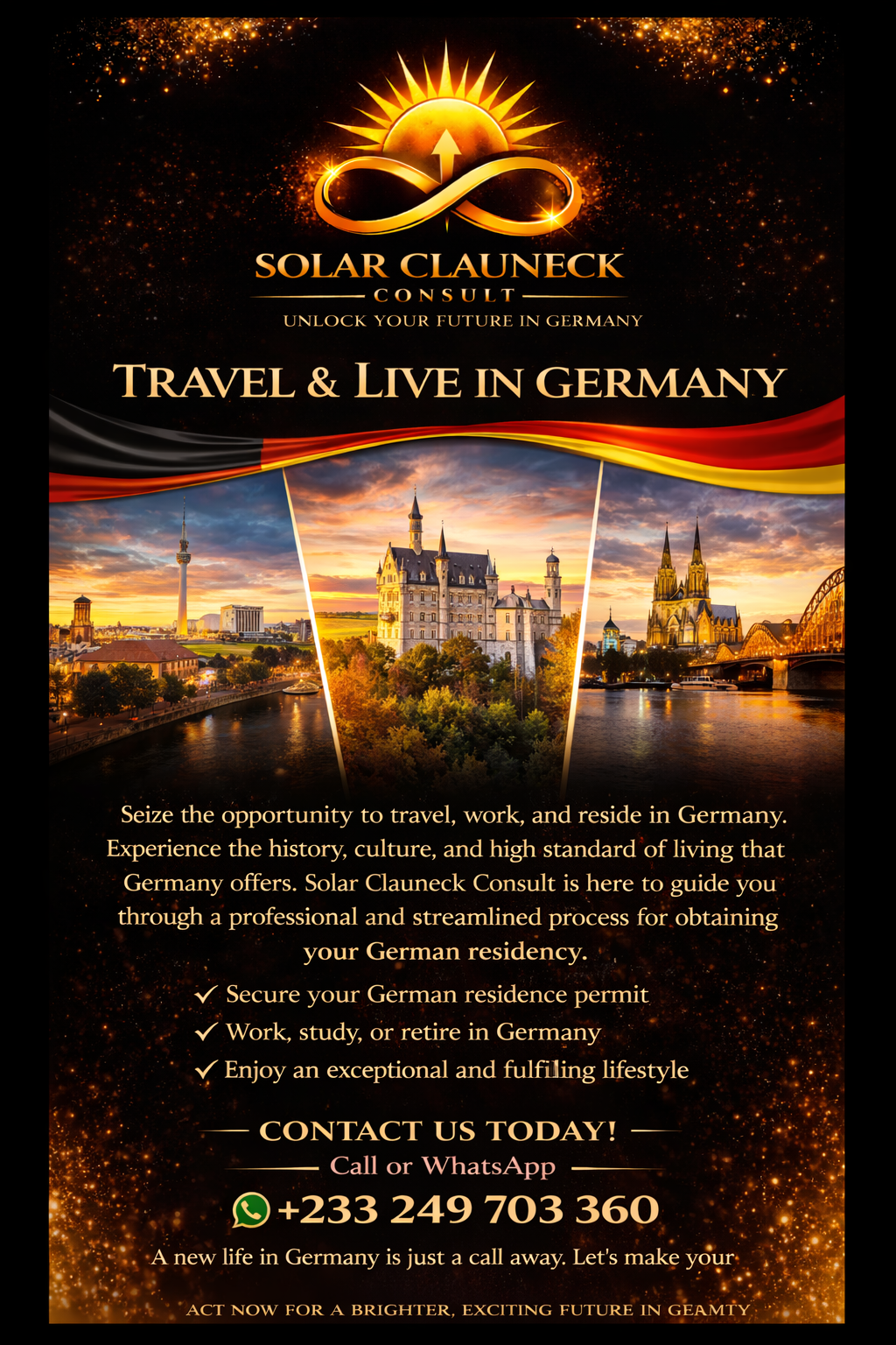 Travel and live in Germany or Belgium