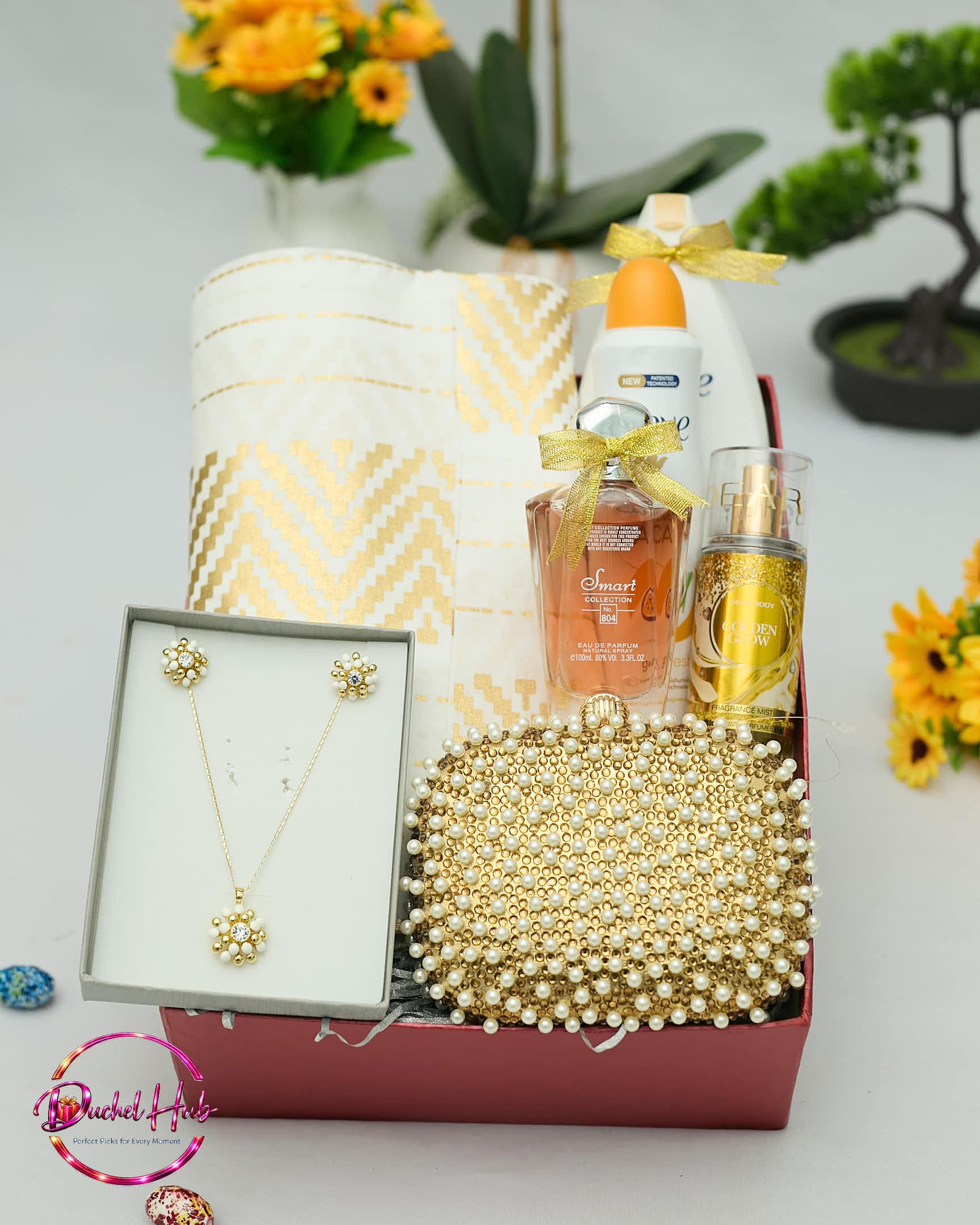 Elegant Women’s Luxury Gift Set with Pearl Clutch &amp; Jewelry
