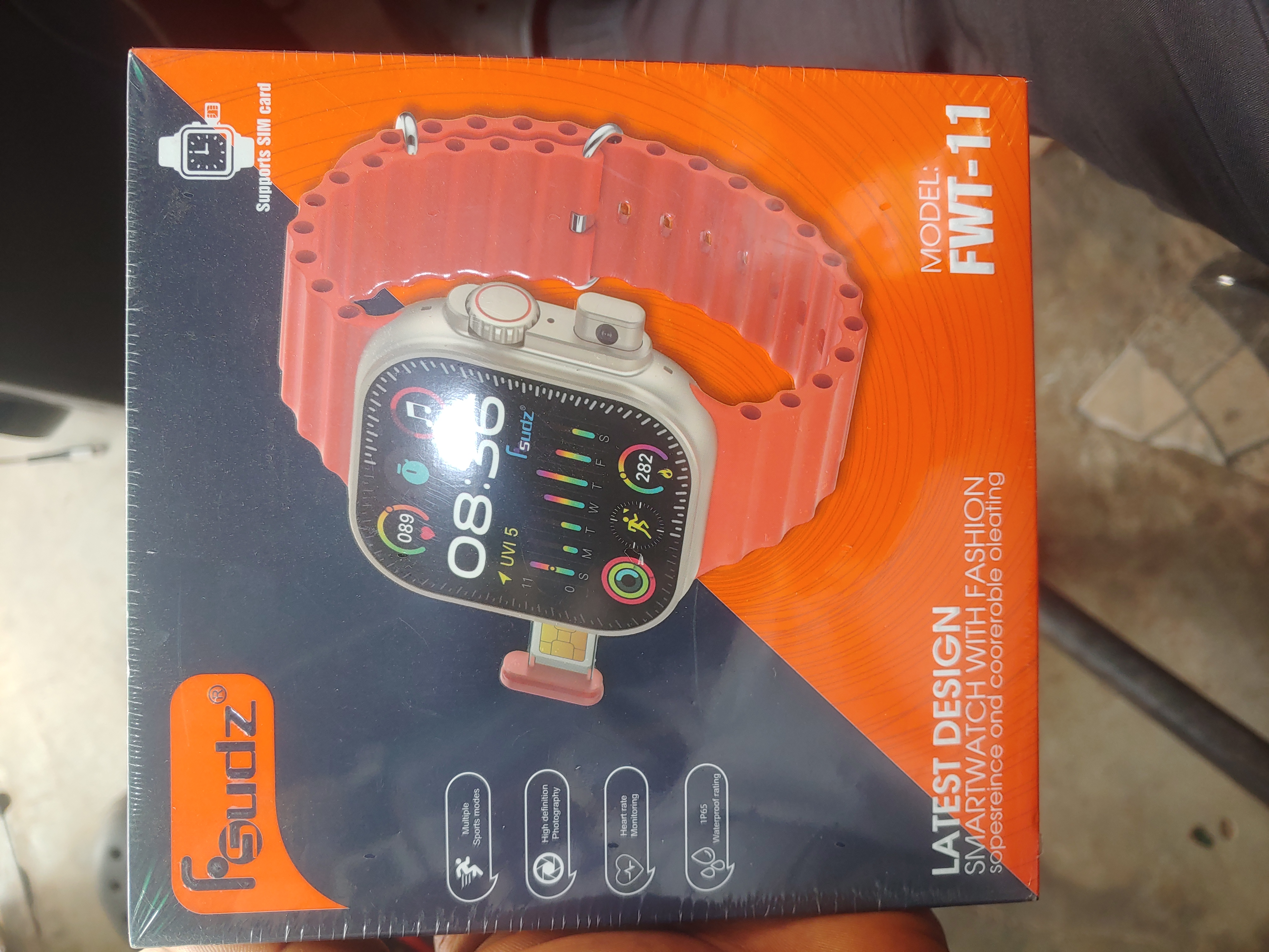 Faudz FWT-11 Smartwatch with SIM, HR, Sports Modes