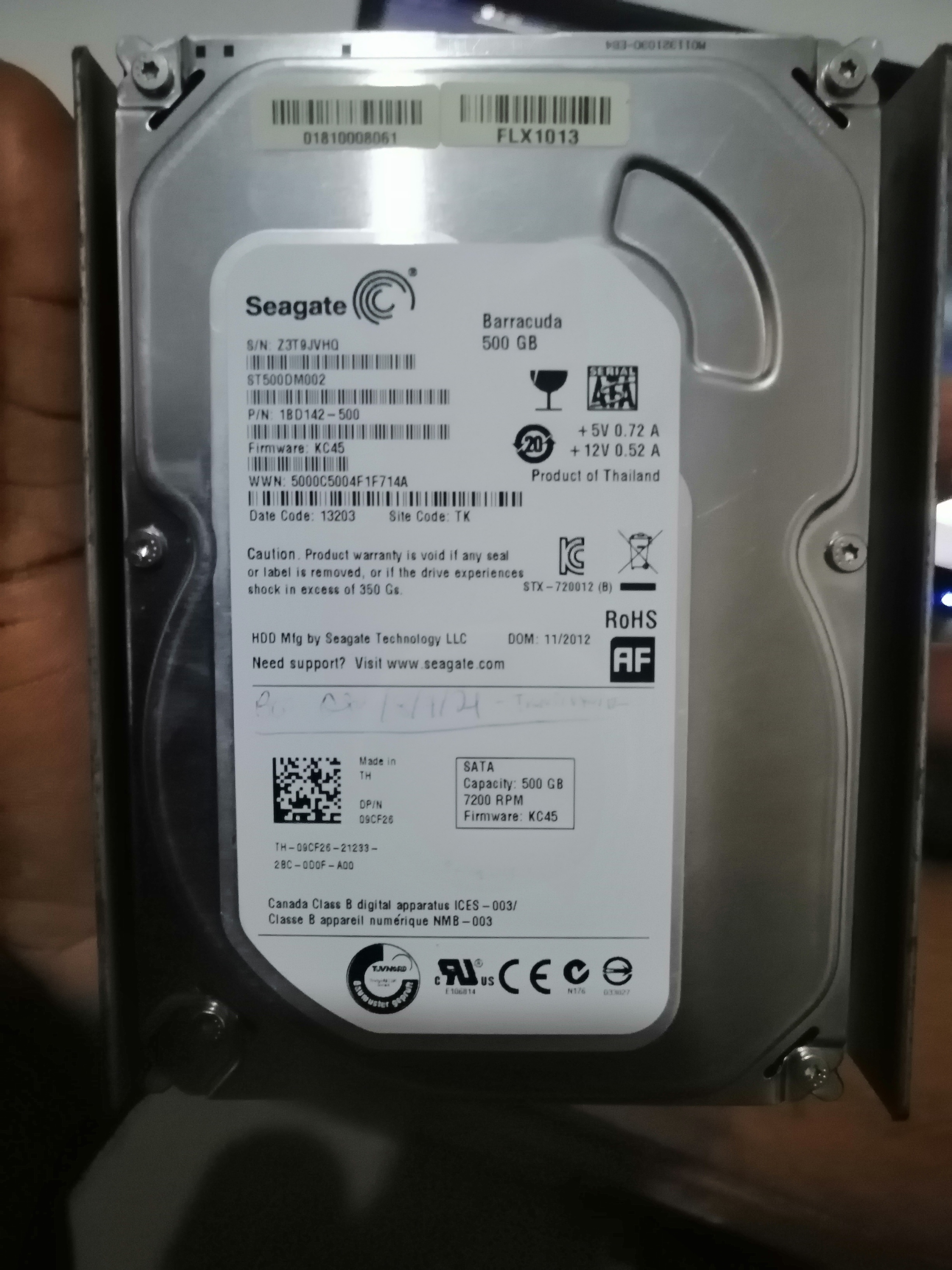 Seagate Barracuda 500GB 7200RPM SATA III Desktop HDD