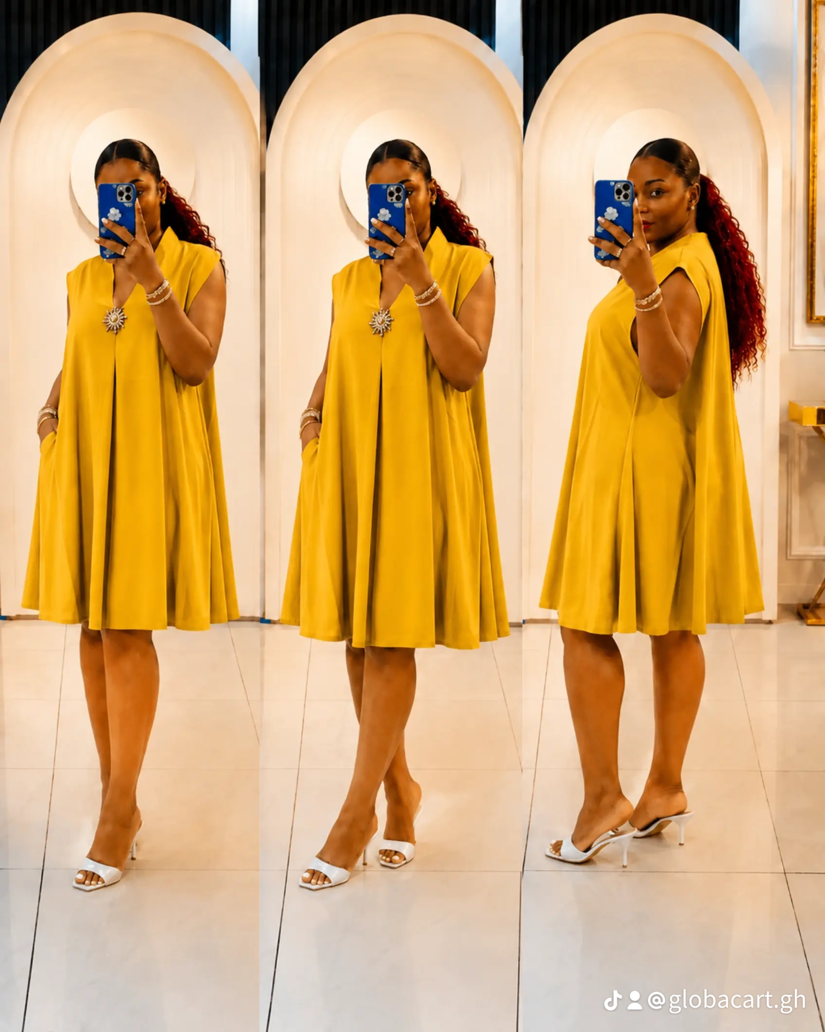GraceFlow A-Line Midi Dress